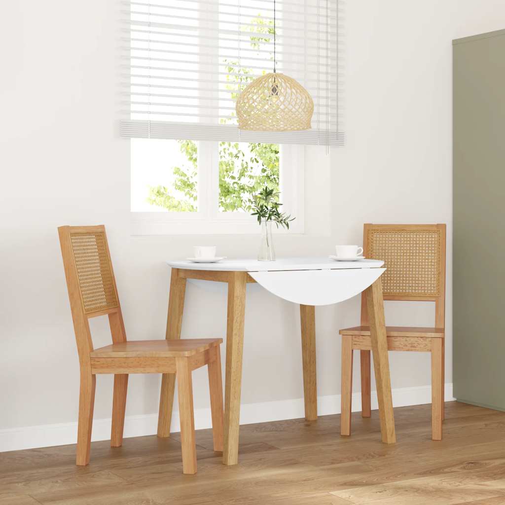 vidaXL Eetkamerstoelen met kussens 2 st massief hout rubber - Aashly