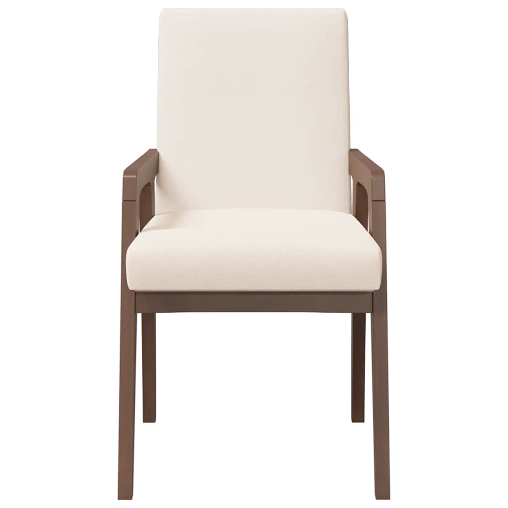 vidaXL Eetkamerstoelen met kussens 2 stuks bruin massief hout rubber