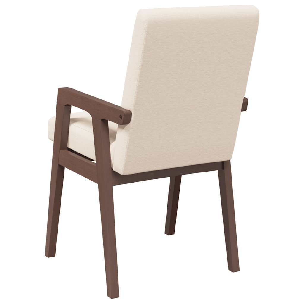 vidaXL Eetkamerstoelen met kussens 2 stuks bruin massief hout rubber