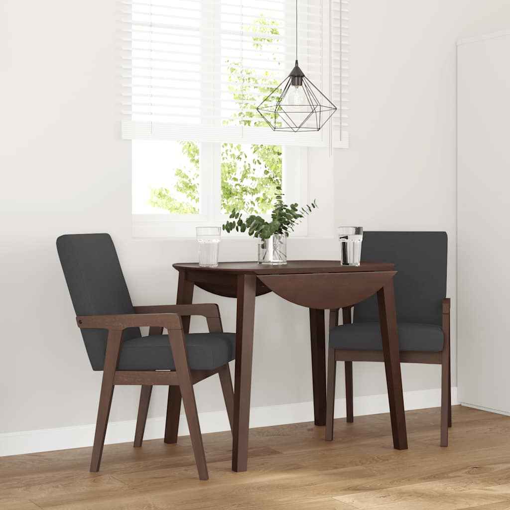 vidaXL Eetkamerstoelen met kussens 2 stuks bruin massief hout rubber
