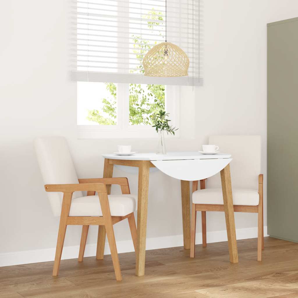 vidaXL Eetkamerstoelen met kussens 2 stuks bruin massief hout rubber
