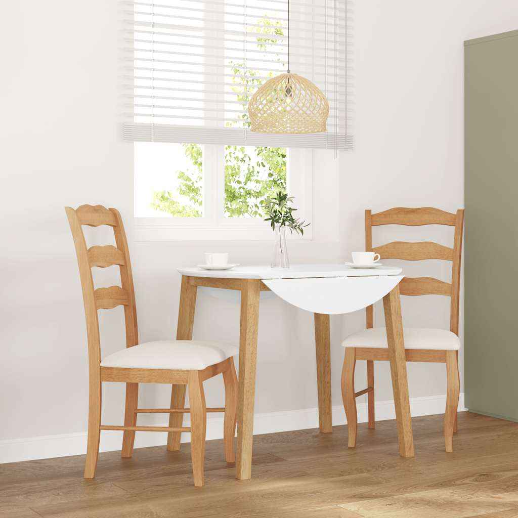 vidaXL Eetkamerstoelen met kussens 2 stuks bruin massief hout rubber