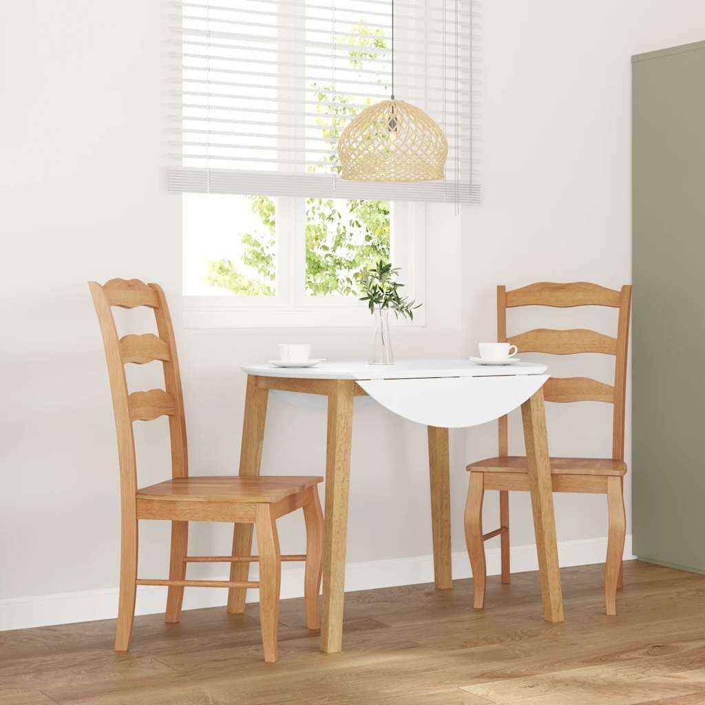 vidaXL Eetkamerstoelen met kussens 2 stuks bruin massief hout rubber