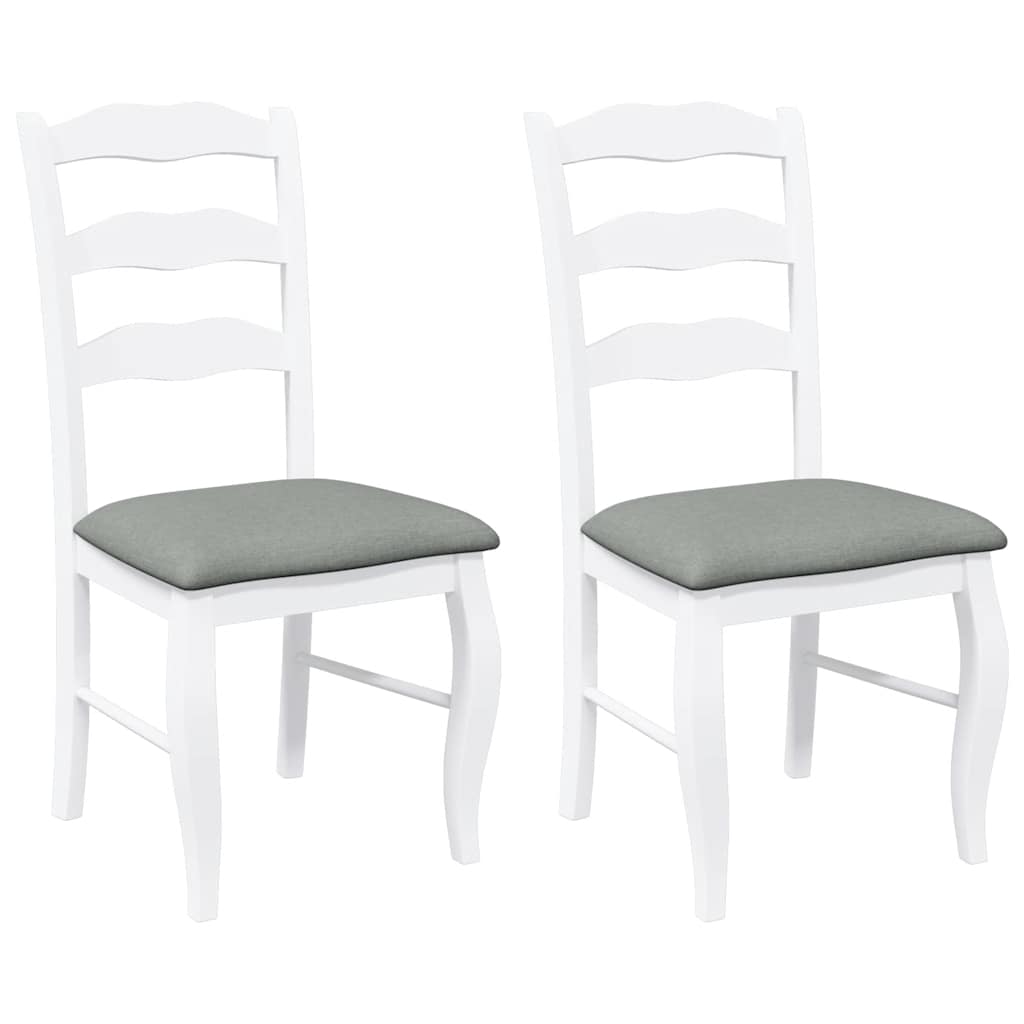 vidaXL Eetkamerstoelen met kussens 2 stuks bruin massief hout rubber
