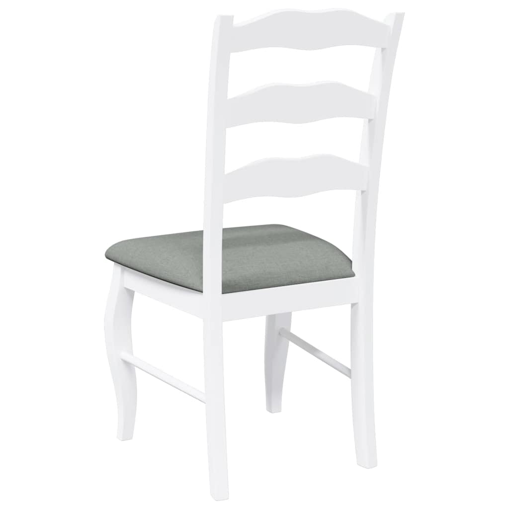 vidaXL Eetkamerstoelen met kussens 2 stuks bruin massief hout rubber
