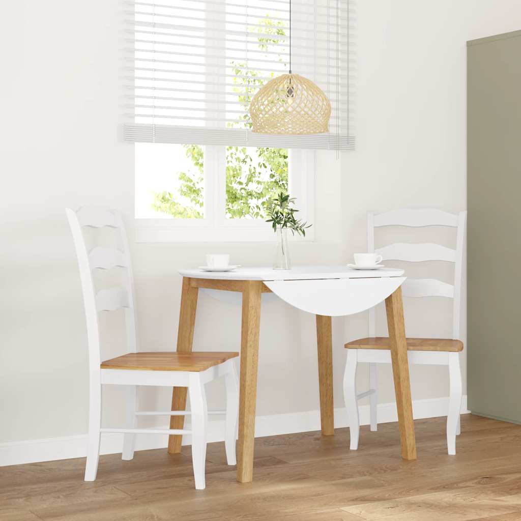 vidaXL Eetkamerstoelen met kussens 2 stuks bruin massief hout rubber