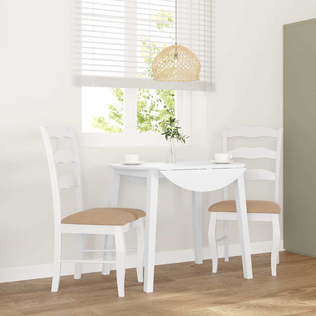 vidaXL Eetkamerstoelen met kussens 2 stuks bruin massief hout rubber
