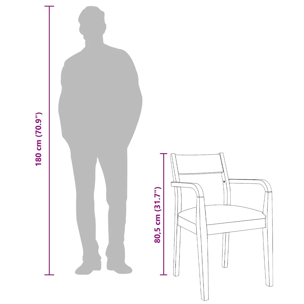 vidaXL Eetkamerstoelen 2 st massief hout rubber wit - Aashly