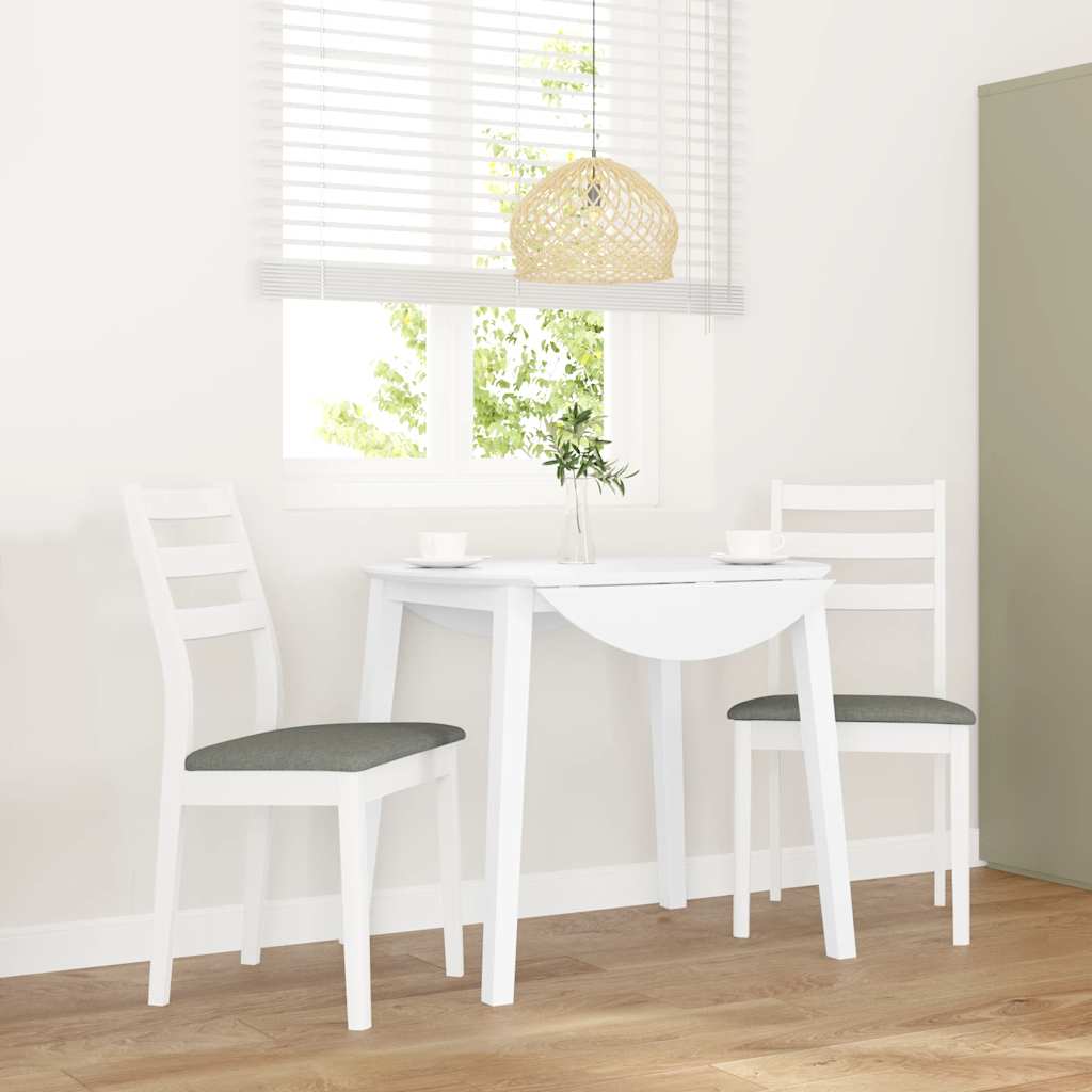 vidaXL Eetkamerstoelen met kussens 2 st massief hout rubber bruin