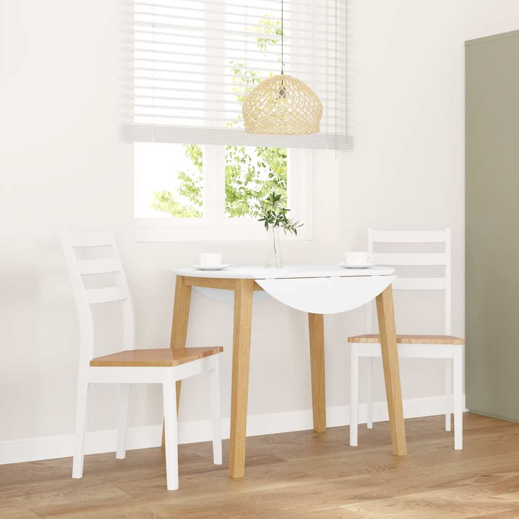 vidaXL Eetkamerstoelen met kussens 2 st massief hout rubber bruin