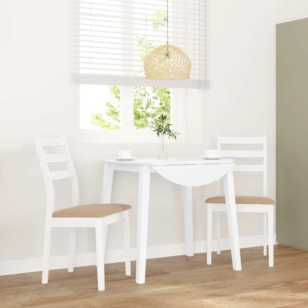 vidaXL Eetkamerstoelen met kussens 2 st massief hout rubber bruin