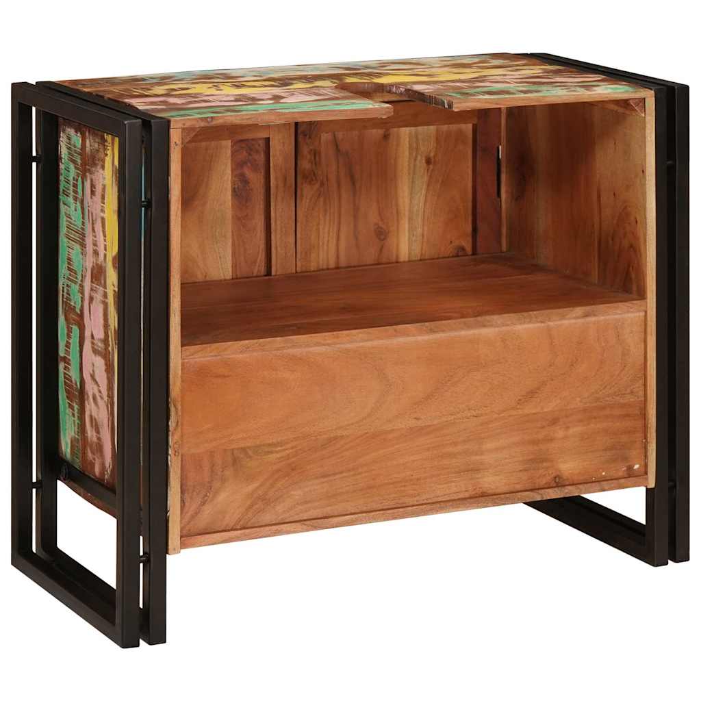 vidaXL Wastafelonderkast 71 x 33 x 58 cm Massief Mango Hout, Ijzer