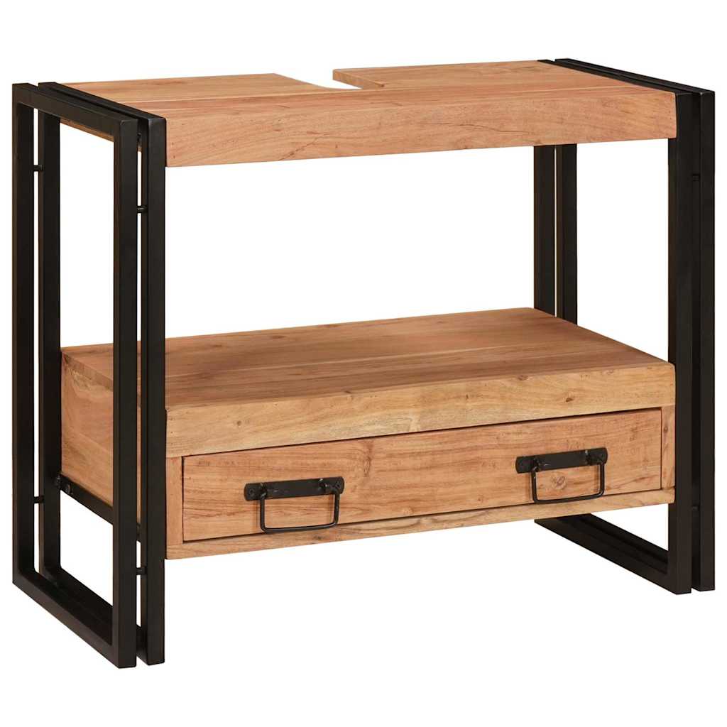 vidaXL Wastafelonderkast 71 x 33 x 58 cm Massief Mango Hout, Ijzer