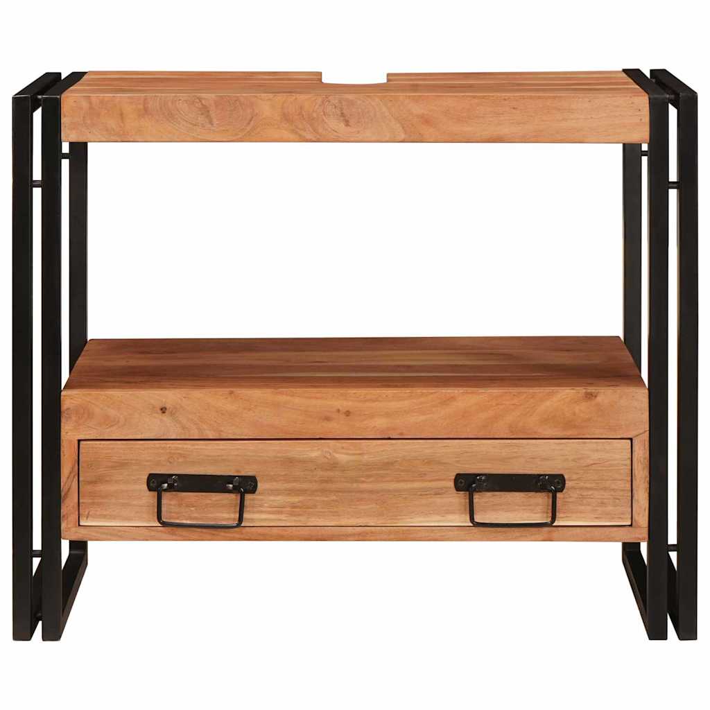 vidaXL Wastafelonderkast 71 x 33 x 58 cm Massief Mango Hout, Ijzer