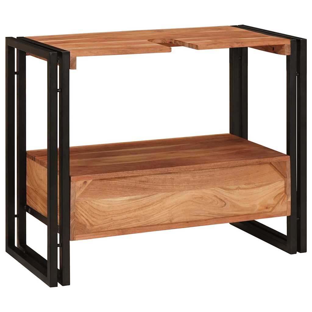 vidaXL Wastafelonderkast 71 x 33 x 58 cm Massief Mango Hout, Ijzer