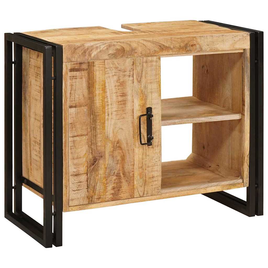 vidaXL Wastafelonderkast 71 x 33 x 58 cm Massief Mango Hout, Ijzer