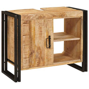 vidaXL Wastafelonderkast 71 x 33 x 58 cm Massief Mango Hout, Ijzer