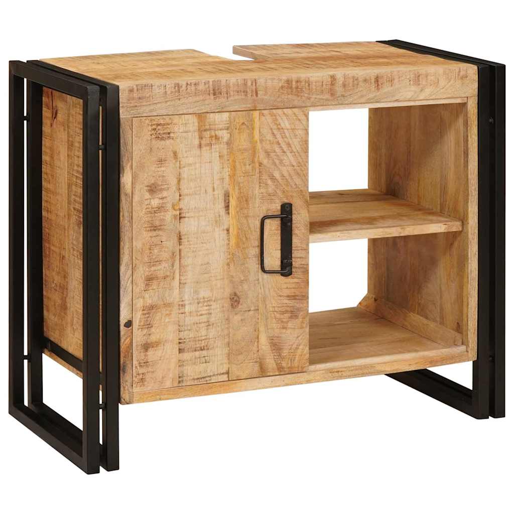 vidaXL Wastafelonderkast 71 x 33 x 58 cm Massief Mango Hout, Ijzer
