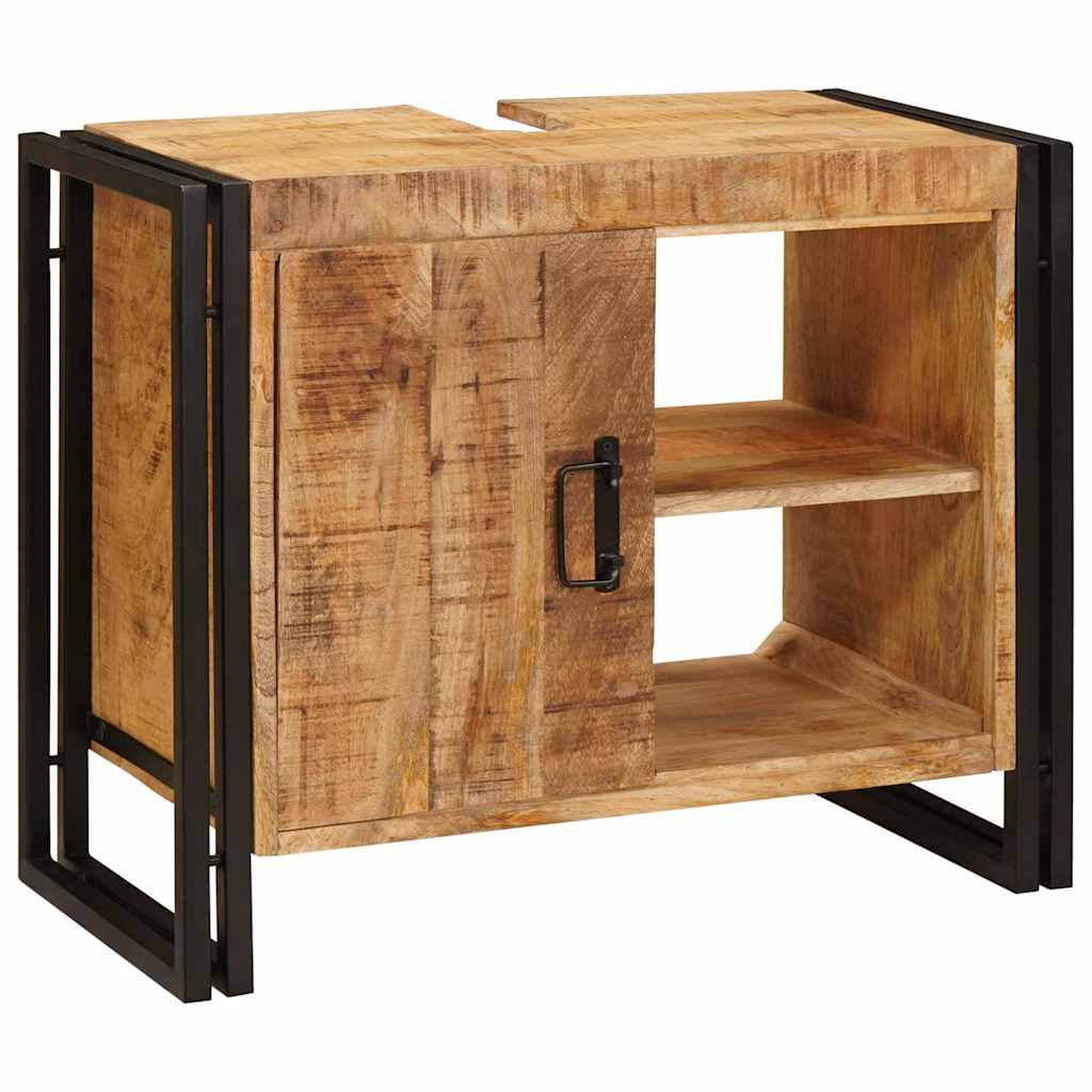 vidaXL Wastafelonderkast 71 x 33 x 58 cm Massief Mango Hout, Ijzer