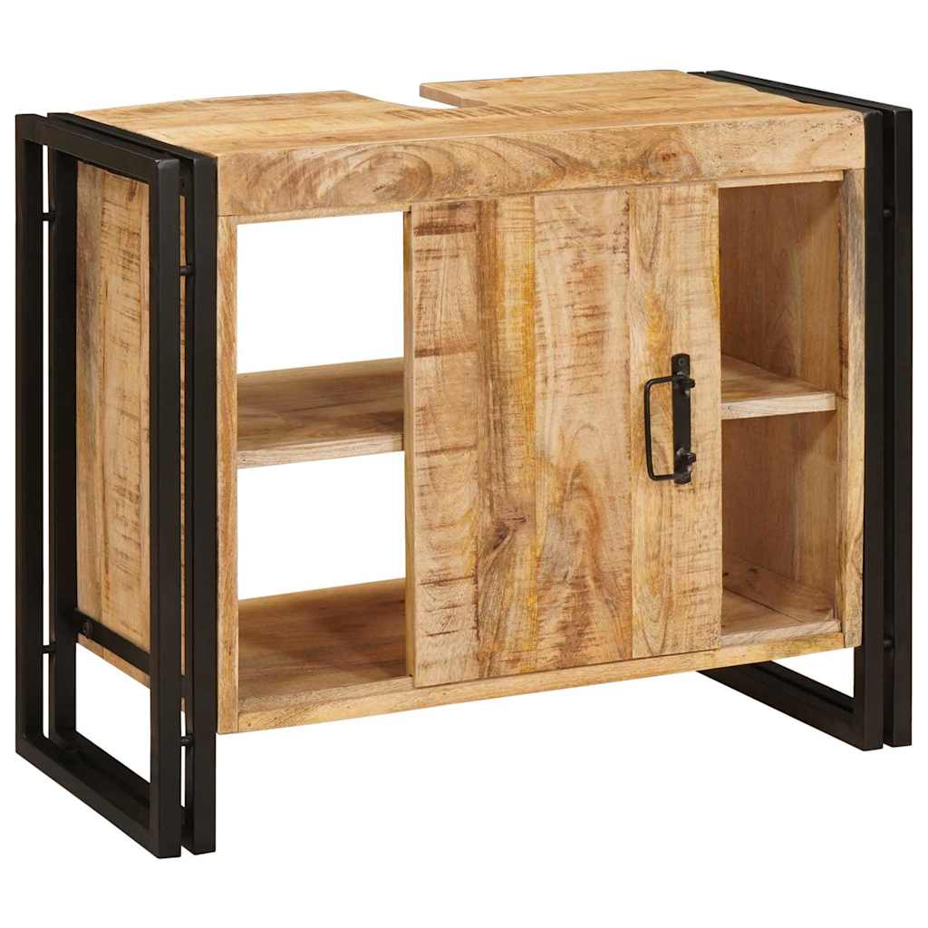 vidaXL Wastafelonderkast 71 x 33 x 58 cm Massief Mango Hout, Ijzer