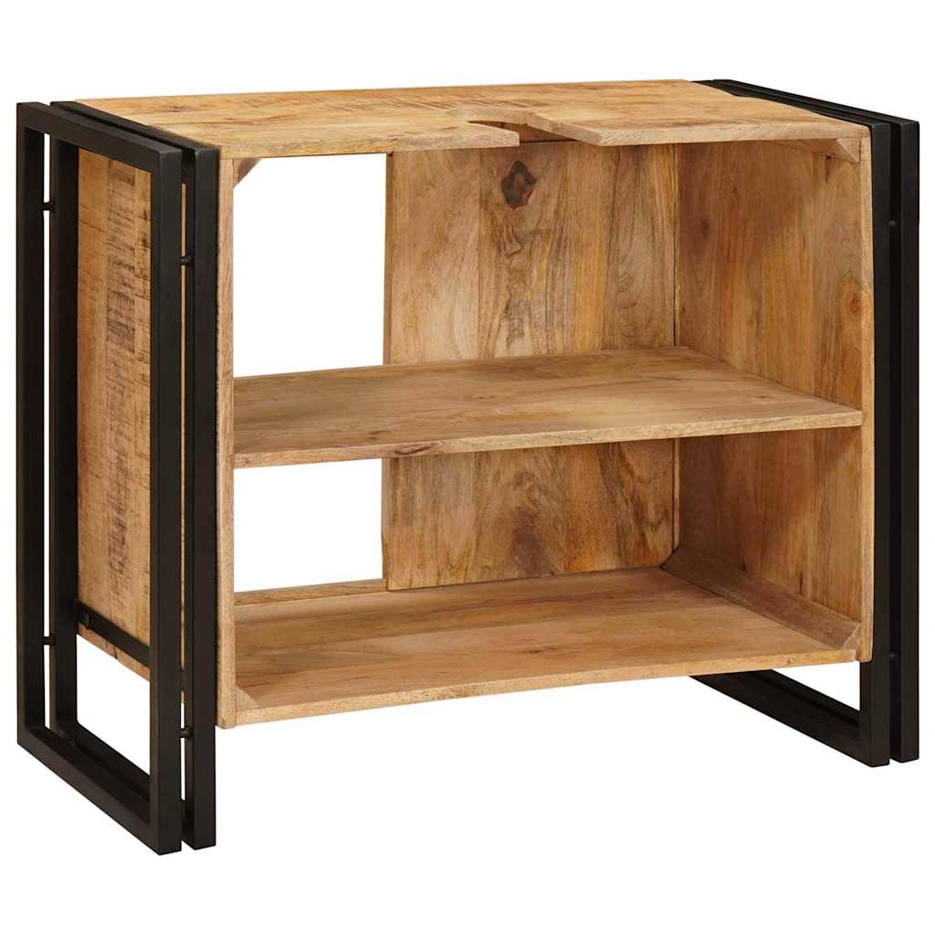 vidaXL Wastafelonderkast 71 x 33 x 58 cm Massief Mango Hout, Ijzer