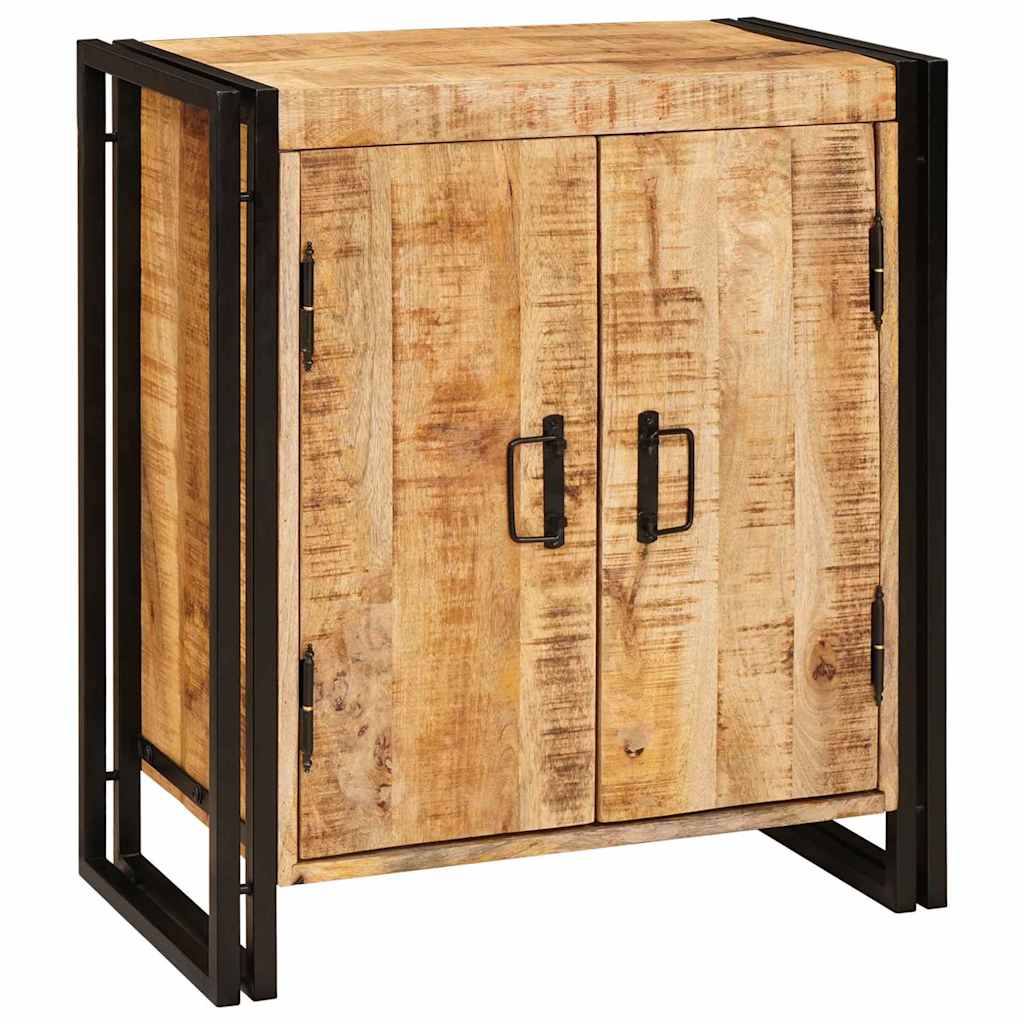 vidaXL Nachtkastje Bruin 38 x 33 x 58 cm Massief ruw mango hout