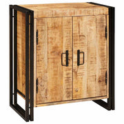 vidaXL Nachtkastje Bruin 38 x 33 x 58 cm Massief ruw mango hout