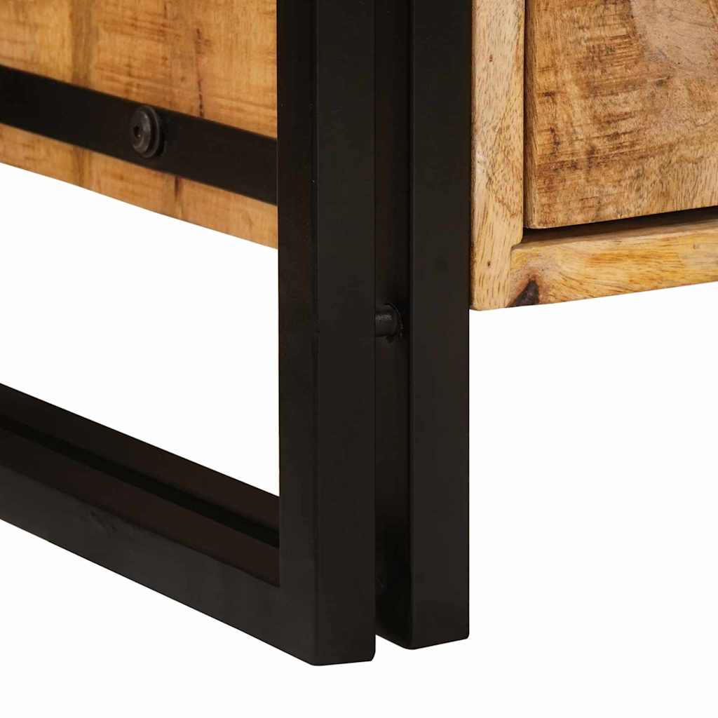 vidaXL Nachtkastje Bruin 38 x 33 x 58 cm Massief ruw mango hout