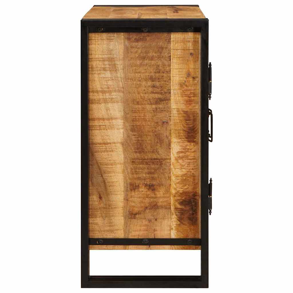 vidaXL Nachtkastje Bruin 38 x 33 x 58 cm Massief ruw mango hout