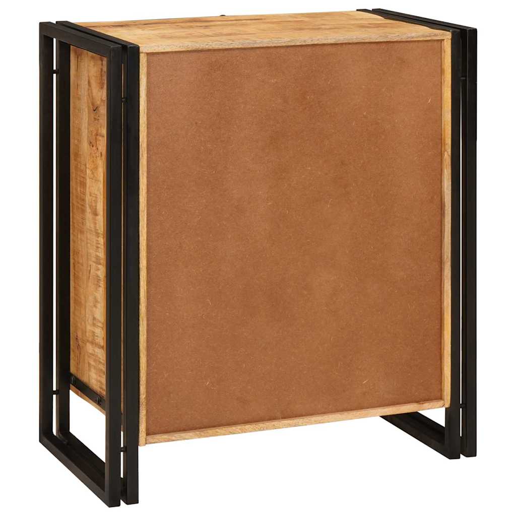 vidaXL Nachtkastje Bruin 38 x 33 x 58 cm Massief ruw mango hout