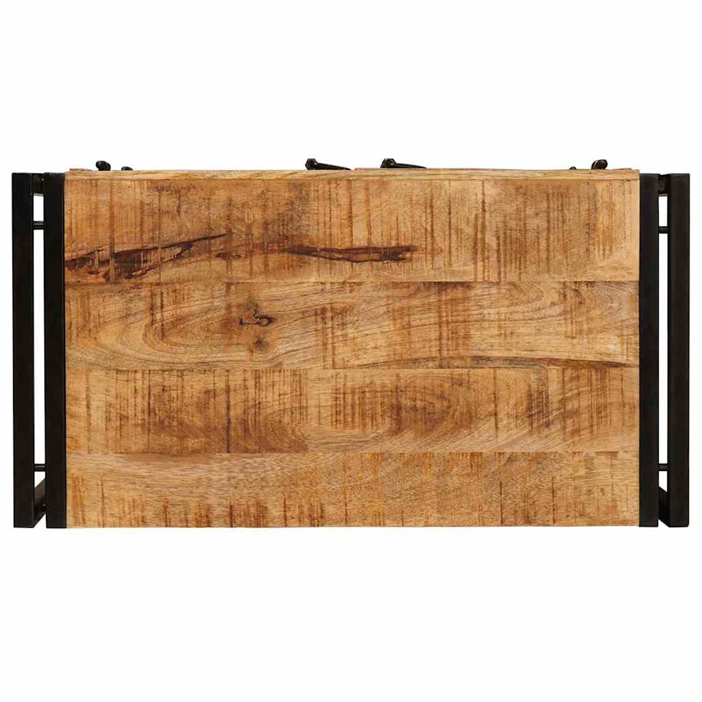 vidaXL Nachtkastje Bruin 38 x 33 x 58 cm Massief ruw mango hout