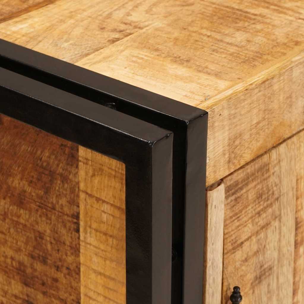 vidaXL Nachtkastje Bruin 38 x 33 x 58 cm Massief ruw mango hout