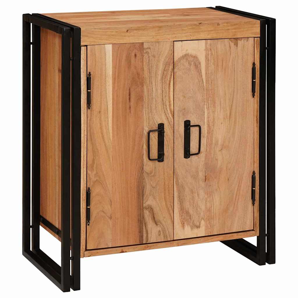 vidaXL Nachtkastje Bruin 38 x 33 x 58 cm Massief ruw mango hout