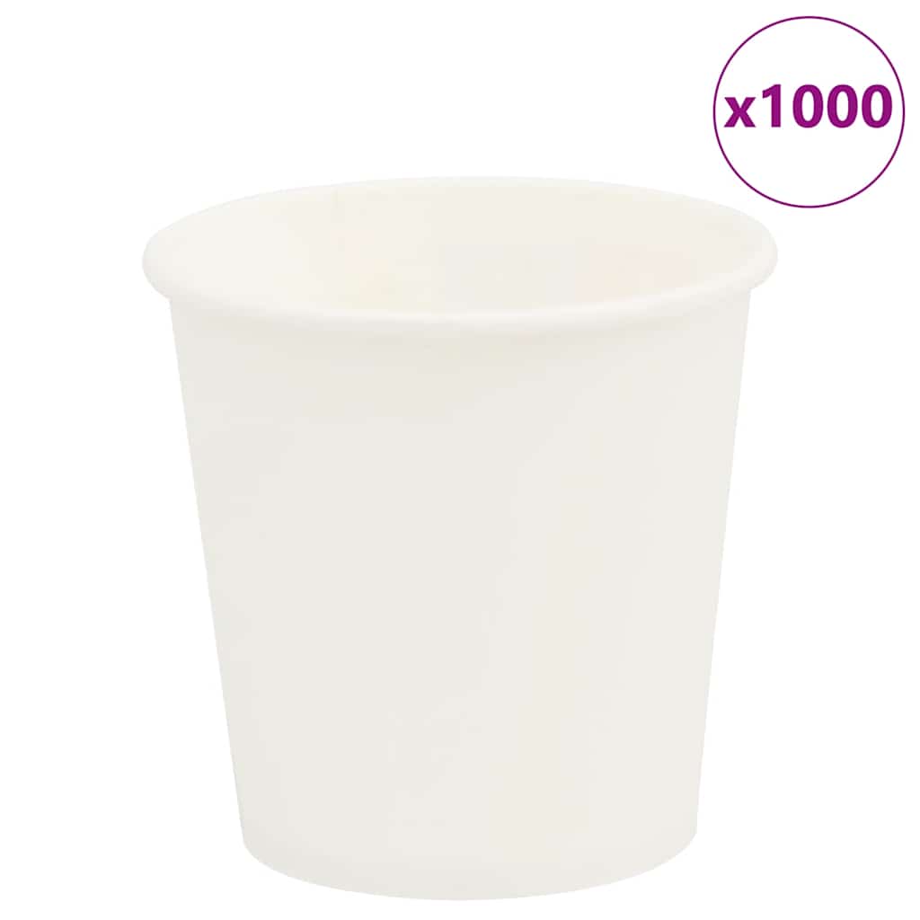 vidaXL Papieren koffiekopjes 1000 st 12oz 300 ml wit - Aashly