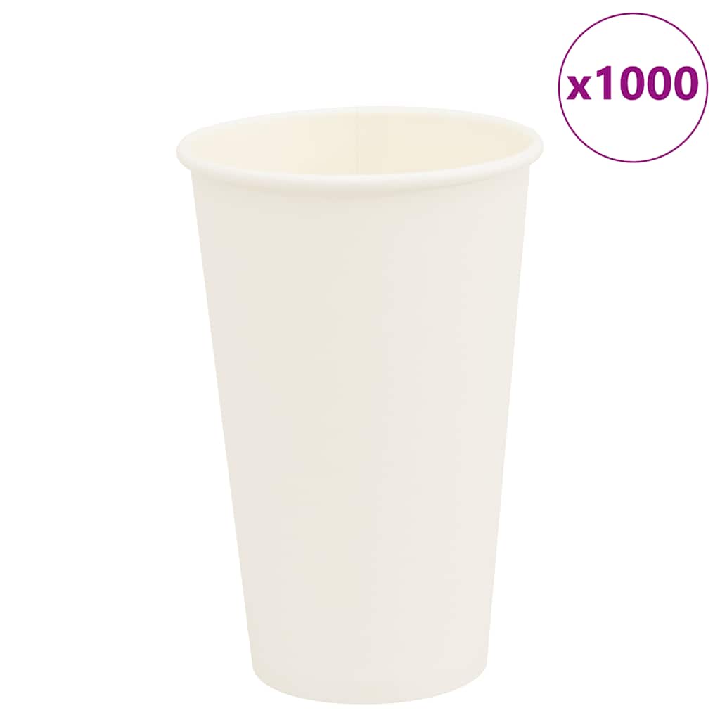 vidaXL Papieren koffiekopjes 1000 st 12oz 300 ml wit - Aashly