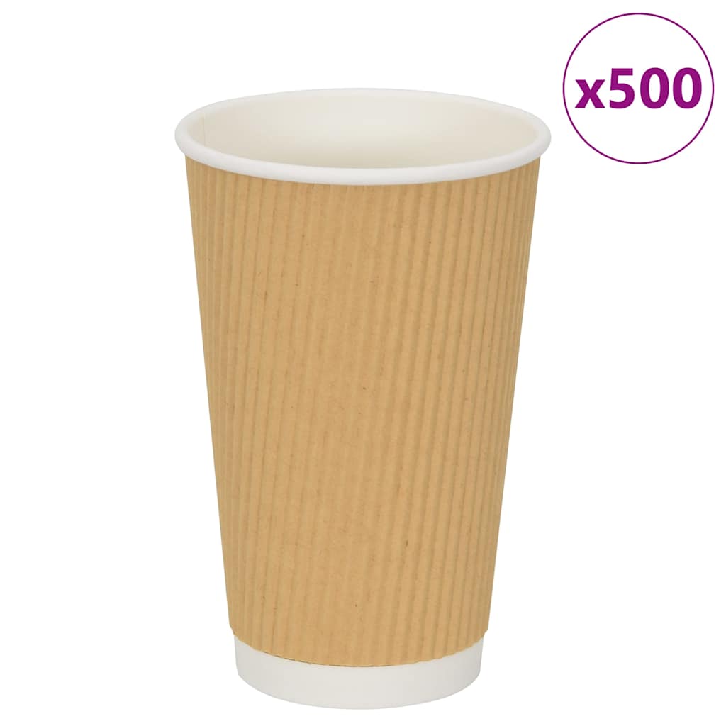 vidaXL Papieren koffiekopjes 500 st 8oz 200 ml bruin - Aashly