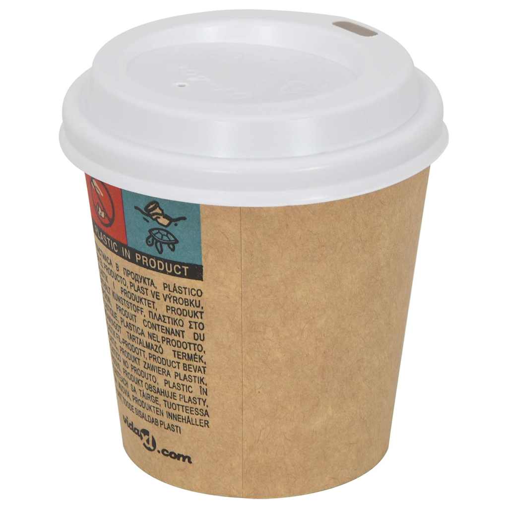 vidaXL Papieren koffiebekerdeksels Ø60 mm 4oz 1000 st kunststof wit - Aashly