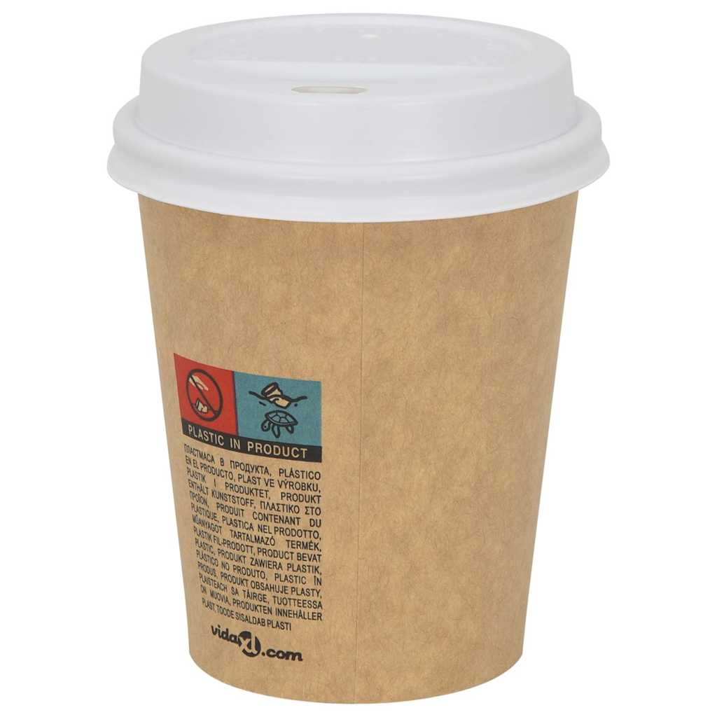 vidaXL Papieren koffiebekerdeksels Ø60 mm 4oz 1000 st kunststof wit - Aashly