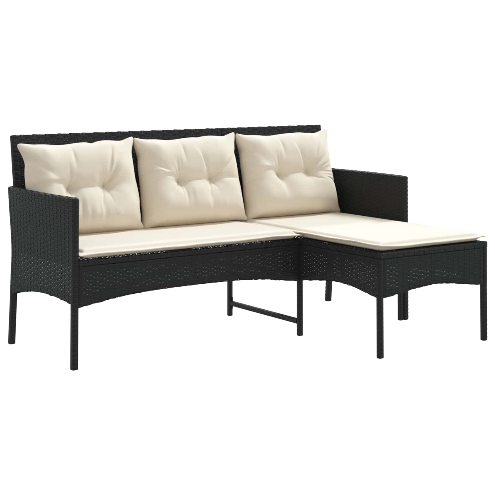 vidaXL Tuinbankenset met kussen 2 pcs poly rattan