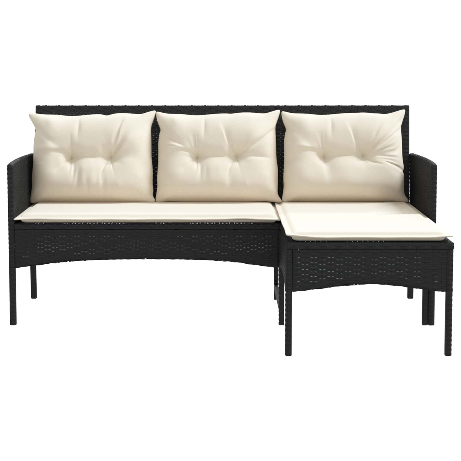 vidaXL Tuinbankenset met kussen 2 pcs poly rattan