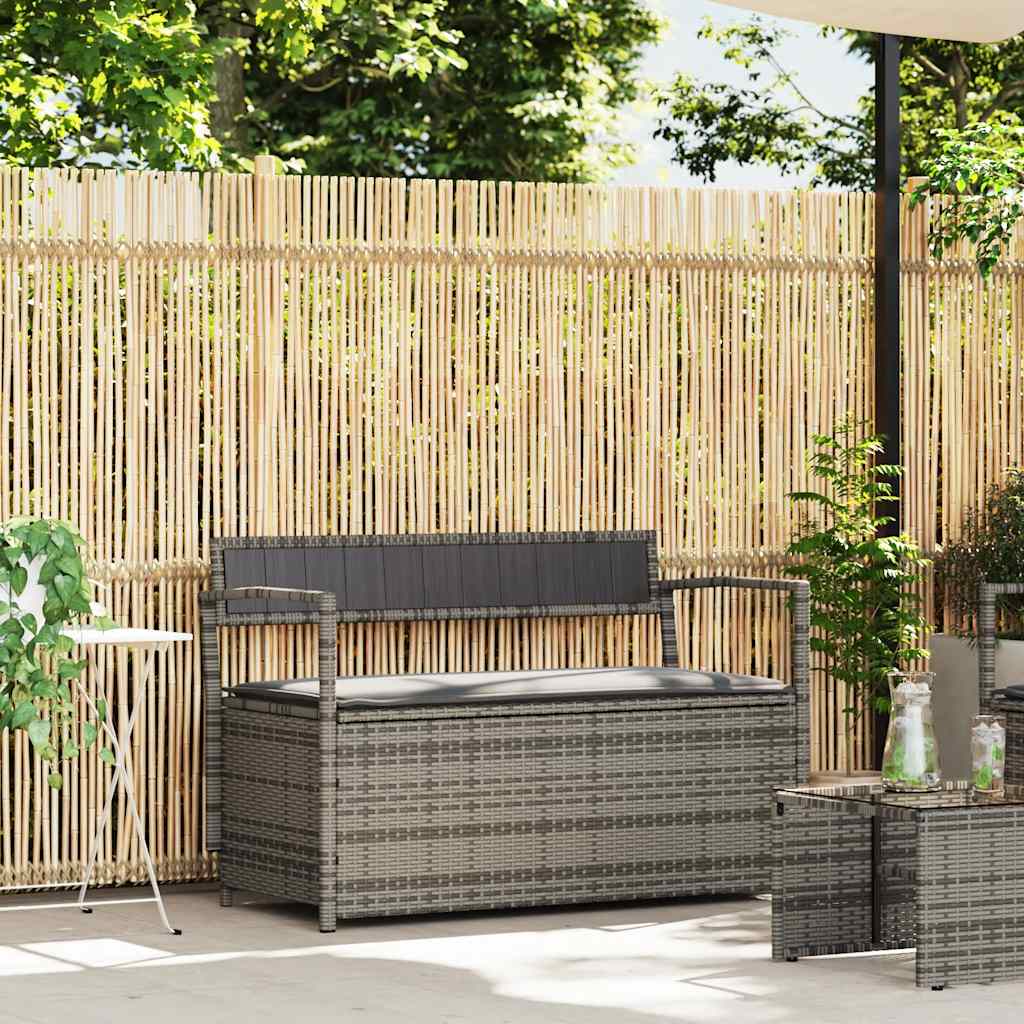 vidaXL Tuinbank met kussen, zwart polyrotan