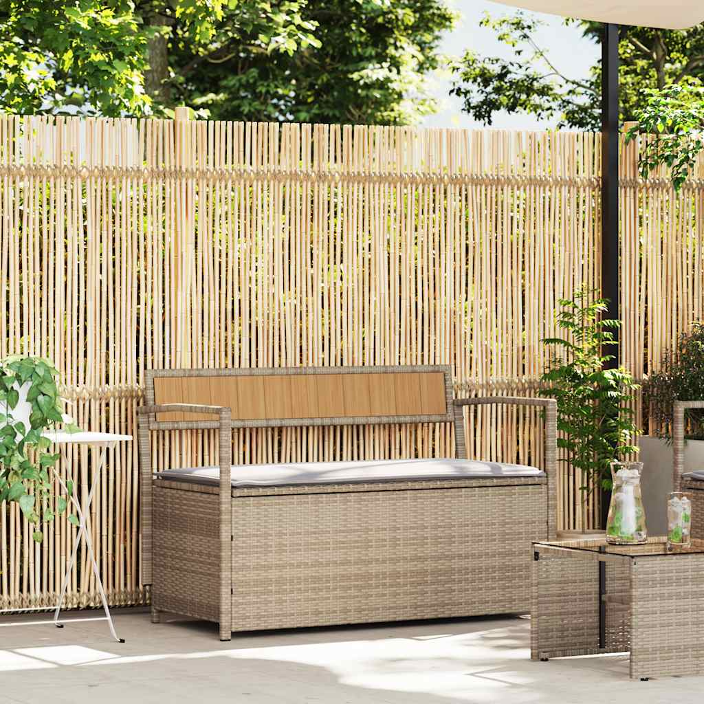 vidaXL Tuinbank met kussen, zwart polyrotan