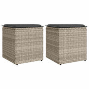vidaXL Tuinkrukken met kussens 2 st 40x40x43 cm poly rattan bruin