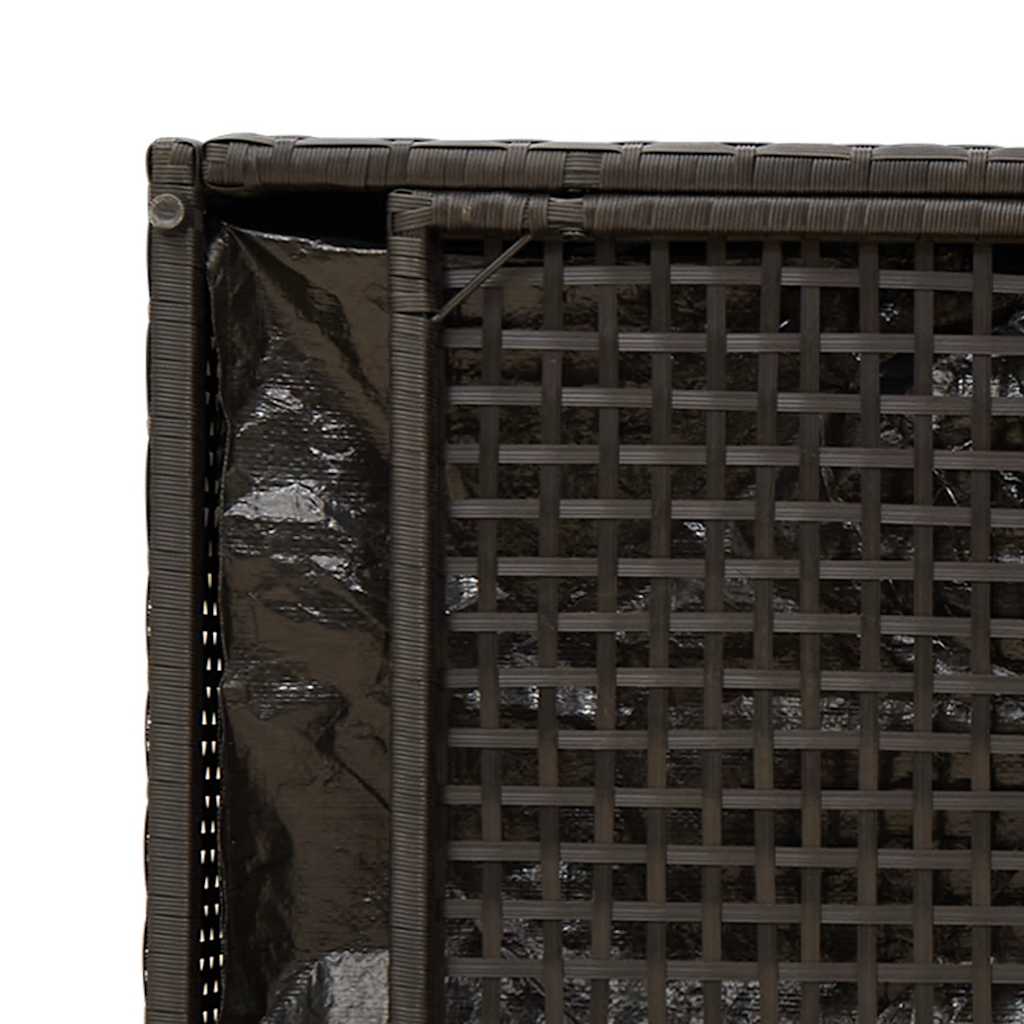 vidaXL Opbergbank met kussen voor buiten 100 cm poly rattan zwart