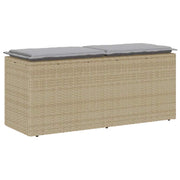 vidaXL Tuinbank met kussen 110x40x44 cm poly rattan grijs
