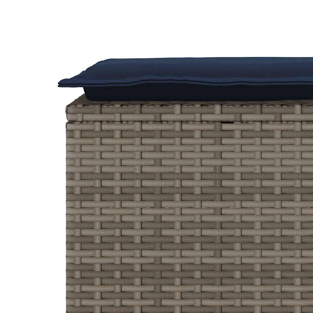 vidaXL Tuinbank met kussen 110x40x44 cm poly rattan grijs