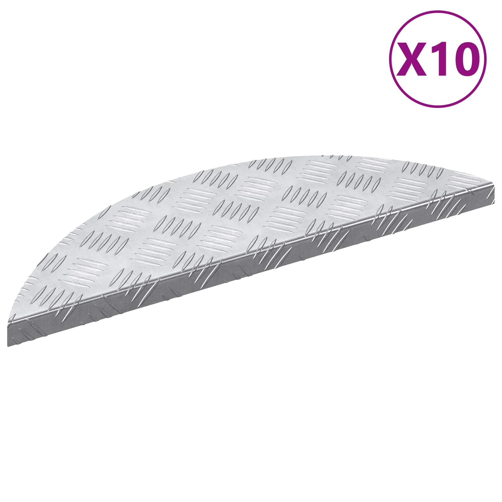 vidaXL Trap Tread Halvemaanvormig 5 pcs Zilver 60 x 18 cm Aluminium