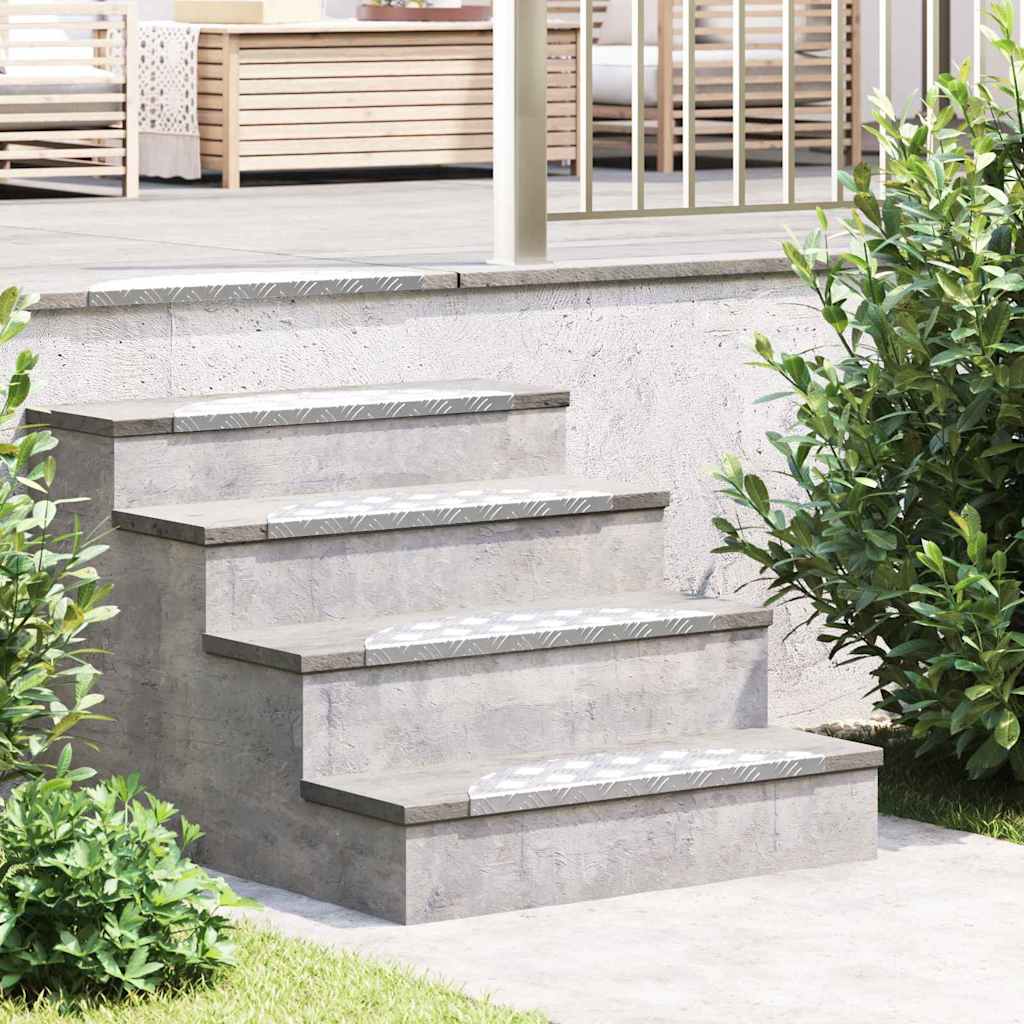 vidaXL Trap Tread Halvemaanvormig 5 pcs Zilver 60 x 18 cm Aluminium