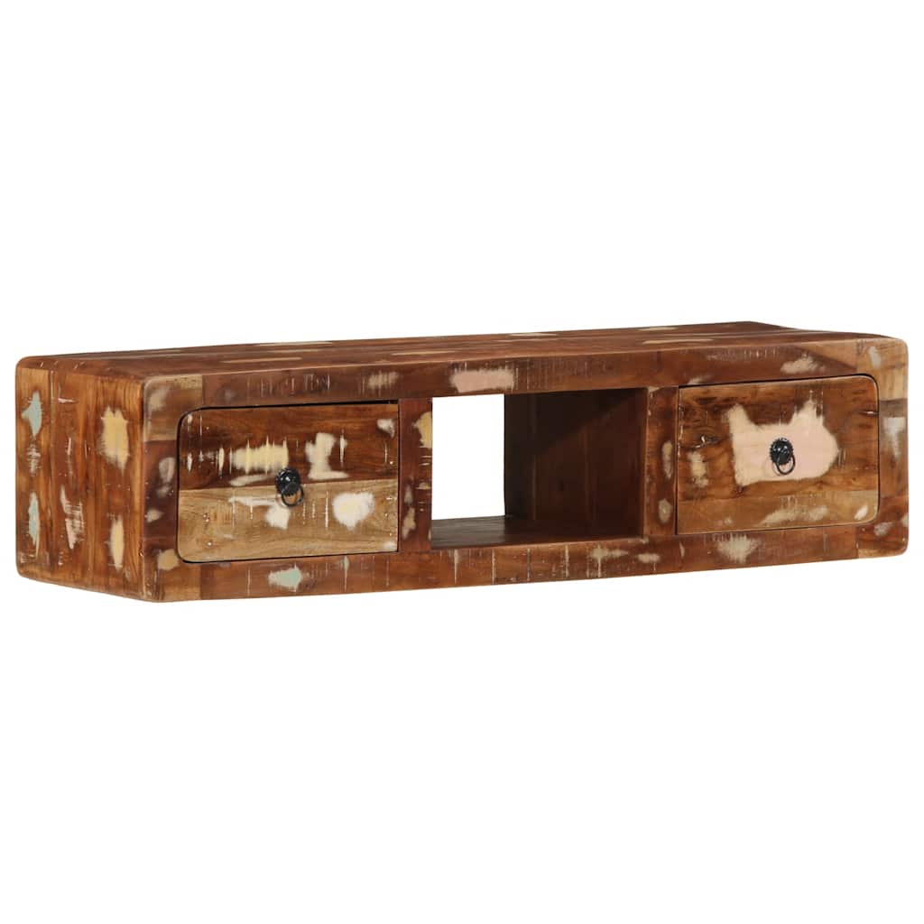 vidaXL Tv-meubel wandmontage 100x32x25 cm massief gerecycled hout - Aashly