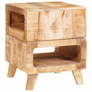 vidaXL Eindtafels met plank Bruin 40 x 40 x 49 cm massief mangohout